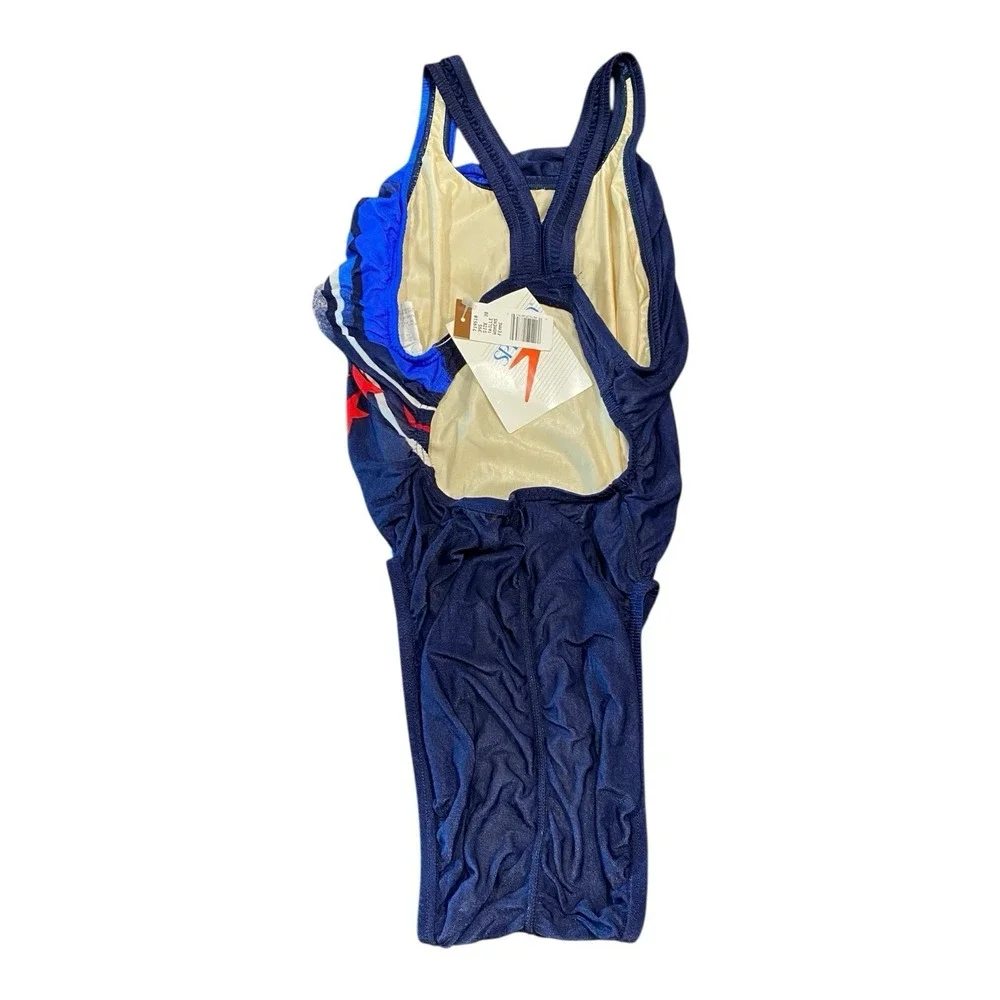 VTG 90s Speedo One-Piece Stars Swimsuit Retro 80s‎ Graphic USA Sz 14 (38) NWT!